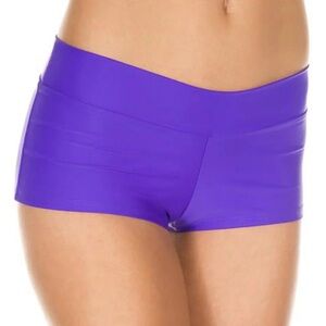 iHeartRaves Scrunch Back Low Rise Booty Shorts - Purple